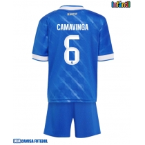 Camisa de Futebol Real Madrid Eduardo Camavinga #6 Equipamento Alternativo Infantil 2025-26 Manga Curta (+ Calças curtas)